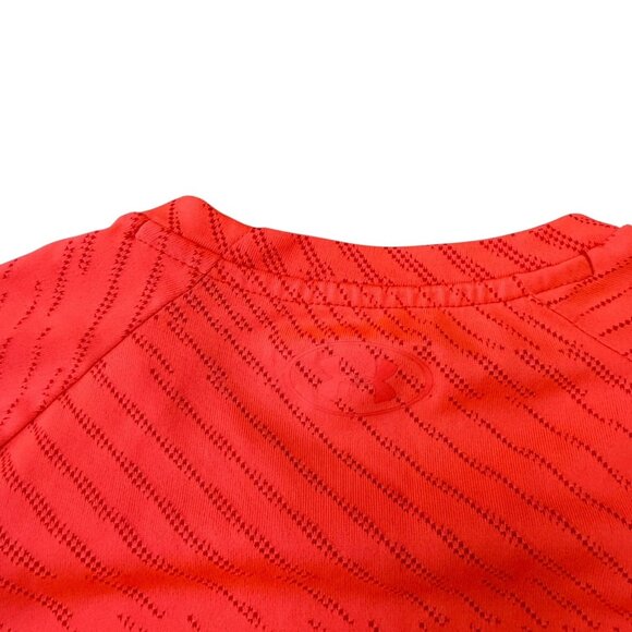 Under Armour T-shirt Velocity 2.0 Jacquard Mens XL  Training Gym Neon Orange - Picture 4 of 6